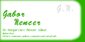 gabor mencer business card